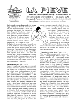 XIII domenica del T.O 28 giugno 2015