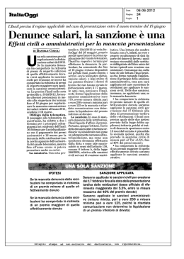 Denunce salari, la sanzione è una