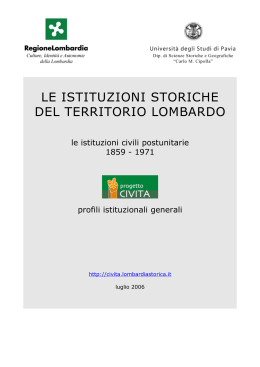 le istituzioni storiche del territorio lombardo
