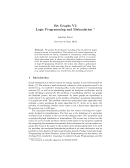 Set Graphs VI: Logic Programming and Bisimulation ⋆