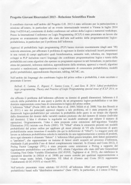 Progetto Giovani Ricercatori 2013