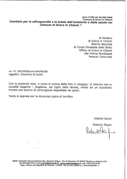 Segnalazione per discarica di inerti in Loc. Sugame