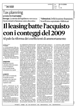 Il Sole 24 Ore, 20 ottobre 2008