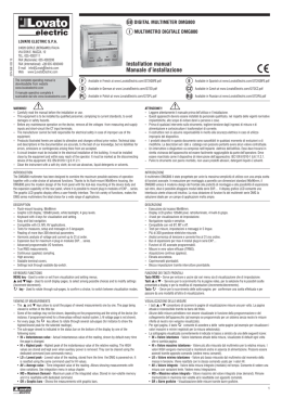 Installation manual Manuale d`installazione