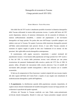 Demografia ed economia in Toscana: il lungo