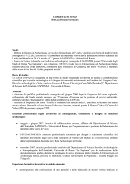 curriculum vitae - Dipartimento di Scienze dell`Antichità