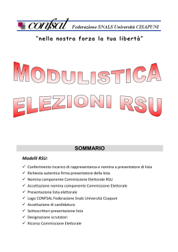 Modulistica elezioni RSU - Confsal Federazione SNALS Università