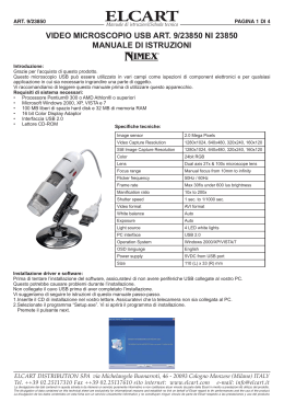 video microscopio usb art. 9/23850 ni 23850 manuale di