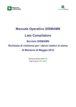 Manuale Operativo SISMAMN Lato Compilatore Servizio