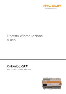 Libretto d`installazione e uso Roburbox 200File PDF