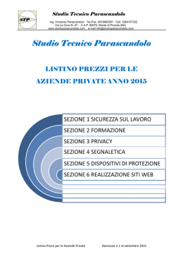 listino prezzo per le aziende parascandolo 2015