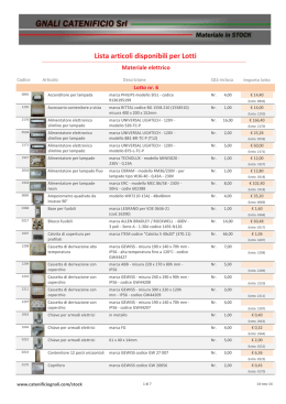 Lista articoli disponibili per Lotti