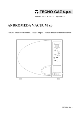 TECNO-GAZ S.p.a. ANDROMEDA VACUUM xp