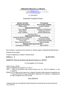 Delibera n. 5 criteri iscrizioni scuola primaria