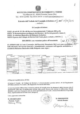 conto consuntivo anno 2014 - Istituto Comprensivo di Porretta Terme