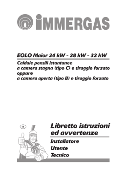 IMMERGAS libretto istruzioni caldaia eolo maior