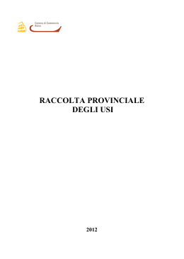 RACCOLTA PROVINCIALE - Camera di Commercio di Roma