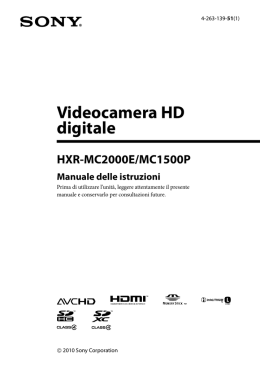 Sony HXR-MC2000 Manuale