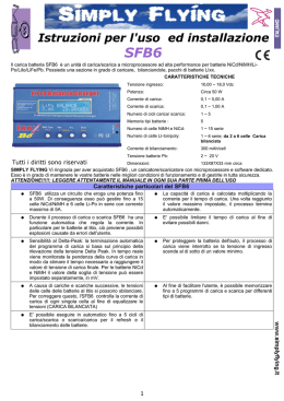 Istruzioni per l`uso ed installazione SFB6