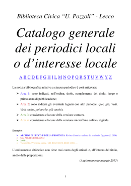 Scarica il catalogo dei periodici locali 2015