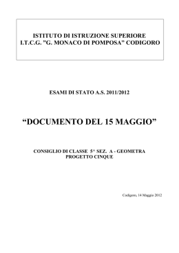 &ldquo;documento del 15 maggio&rdquo; consiglio di classe 5
