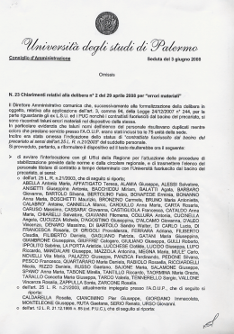correzione delibera del c. di a. sulla stabilizzazione dei precari del