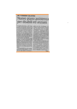 nuovo piano di assistenza per disabili ed anziani