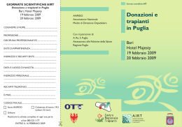 Donazioni e trapianti in Puglia - Associazione trapiantati organi