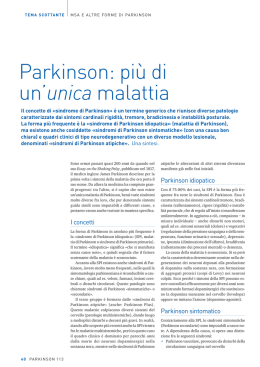 Parkinson: pi&ugrave; di un`unica malattia