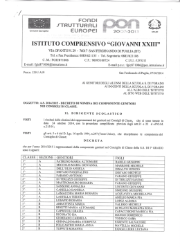 decreto di nomina genitori rappresentanti di classe scuola sec. di i