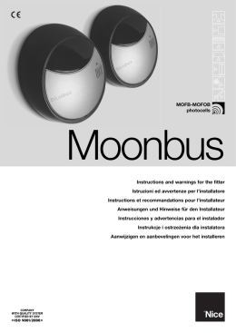 MOFB-MOFOB photocells Instructions and warnings for the fitter
