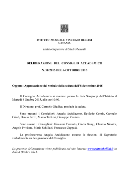 Deliberazione n. 50/2015 - Istituto Musicale Vincenzo Bellini