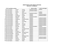 ORIENTAMENTO AREA MEDICO SANITARIA MARTEDI` 10