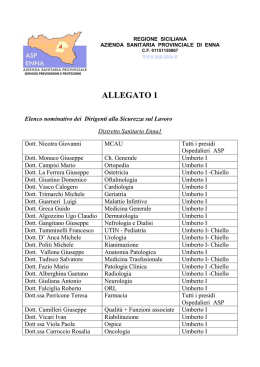 servizio prevenzione - azienda sanitaria provinciale di enna