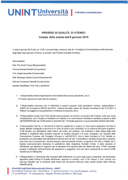 Verbale seduta dell`8 gennaio 2015