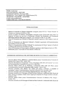 Curriculum - Comune di Farnese