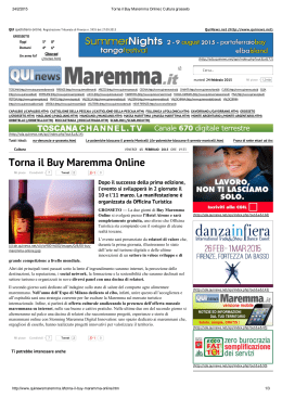 Torna il Buy Maremma Online – Qui news Maremma – 13 febbraio