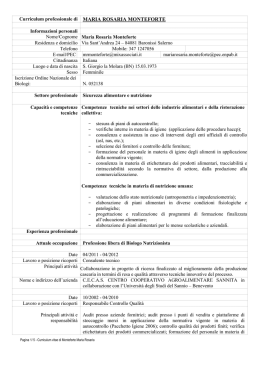 Curriculum professionale di MARIA ROSARIA MONTEFORTE