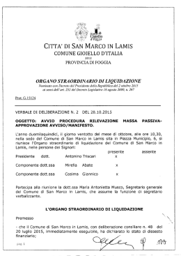 verbale di deliberazione n. 2 - Comune di San Marco in Lamis