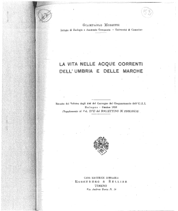 la vita nelle acque ccrrenti dell`umbria e delle marche