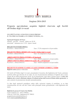 Teatro San Babila proposta Ordine Avvocati Stagione Prosa e