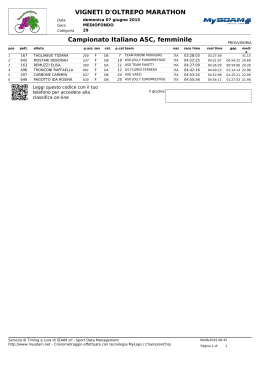 VIGNETI D`OLTREPO MARATHON Campionato Italiano ASC