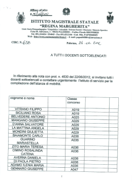 In riferimento alla nota con prot. n. 4530 de 22/6