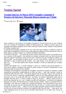 Notizia Sprint | - Rinnovamento per l`Italia Denuncia Governo e