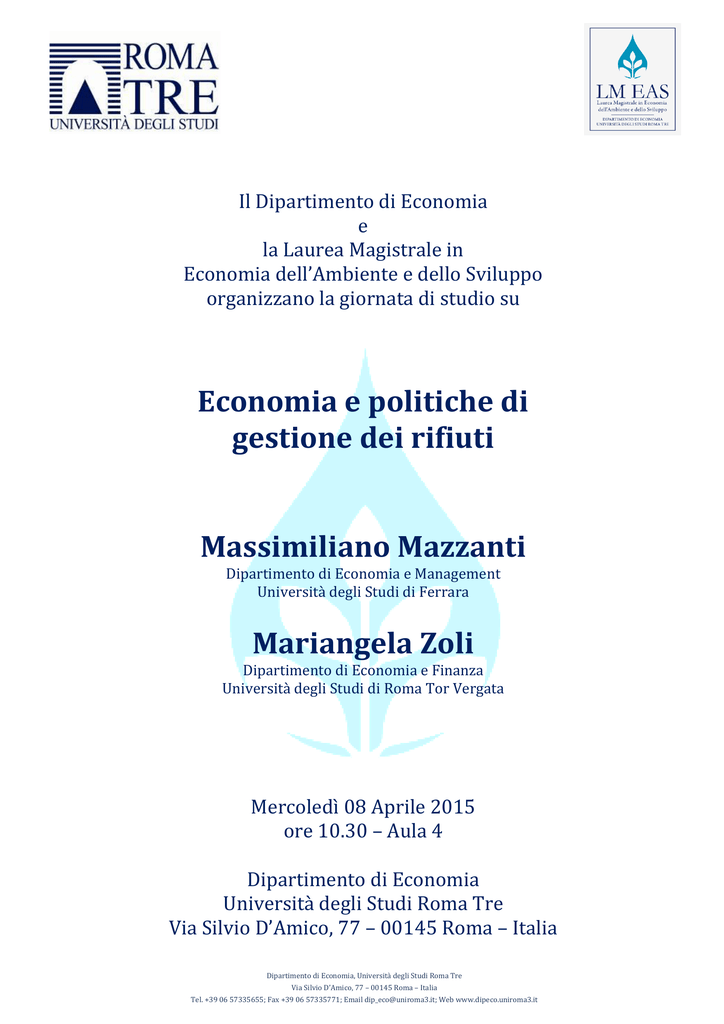 Dipartimento Economia E Finanza Tor Vergata
