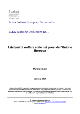 I sistemi di welfare state nei paesi dell`Unione Europea