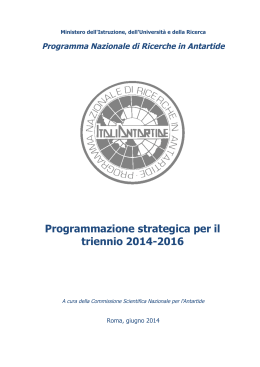 Programmazione strategica per il triennio 2014-2016