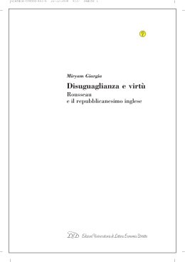 Sidney e Rousseau tra repubblicanesimo e contrattualismo