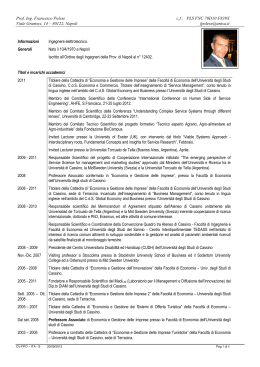 Curriculum vitae (9/2001) - Università degli Studi di Cassino
