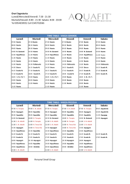 Orari Segreteria: Luned&igrave;/Mercoled&igrave;/Venerd&igrave;: 7:30
